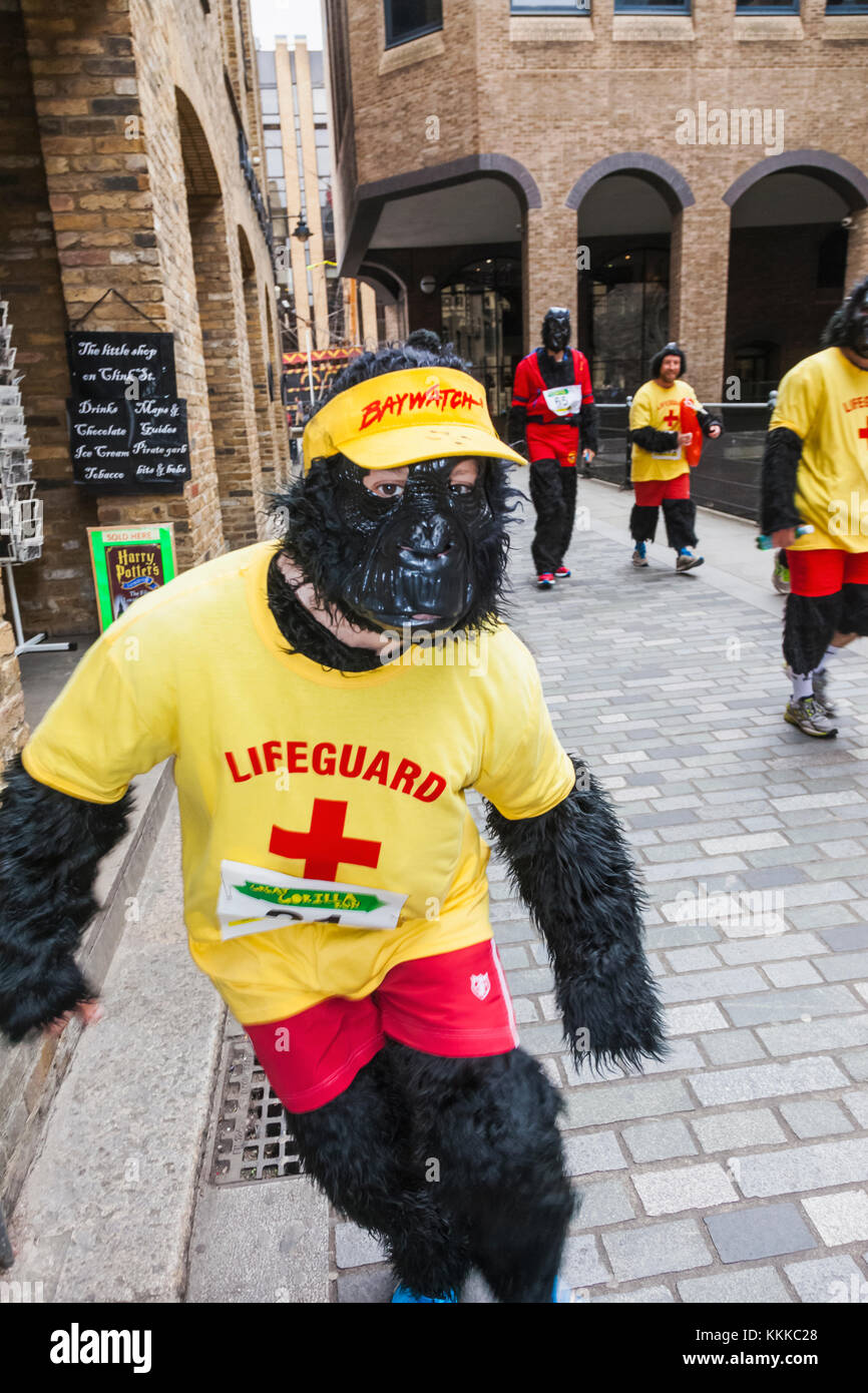 England, London, Teilnehmer der jährlichen großen Gorilla Spendenlauf Stockfoto