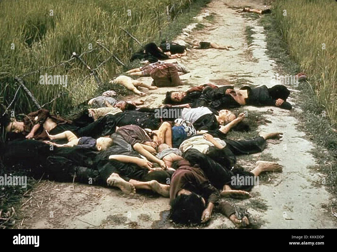 Das Massaker von My Lai ereignete sich während des Vietnamkriegs 1968, bei dem Hunderte unbewaffneter vietnamesischer Zivilisten von US-Soldaten bei einem brutalen Angriff getötet wurden. Stockfoto