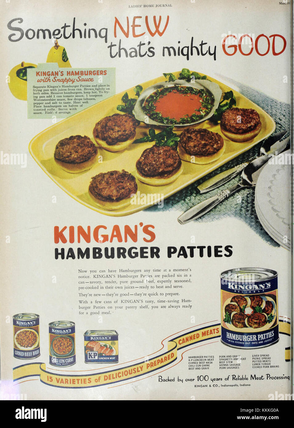 Eine Ausgabe von „The Ladies' Home Journal“ aus dem Jahr 1948, ein beliebtes amerikanisches Magazin, das Artikel über das Leben im Haushalt, Mode und Gesundheit anbietet. Stockfoto