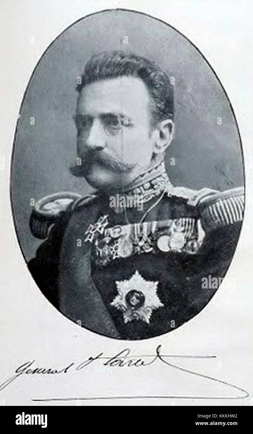 General Alexandru Hartel war ein militärischer Führer, der wahrscheinlich an den Ereignissen um 1913 beteiligt war. Es bedarf eines spezifischeren Kontextes hinsichtlich seines Dienstes oder seiner Beiträge zur Militärgeschichte. Stockfoto