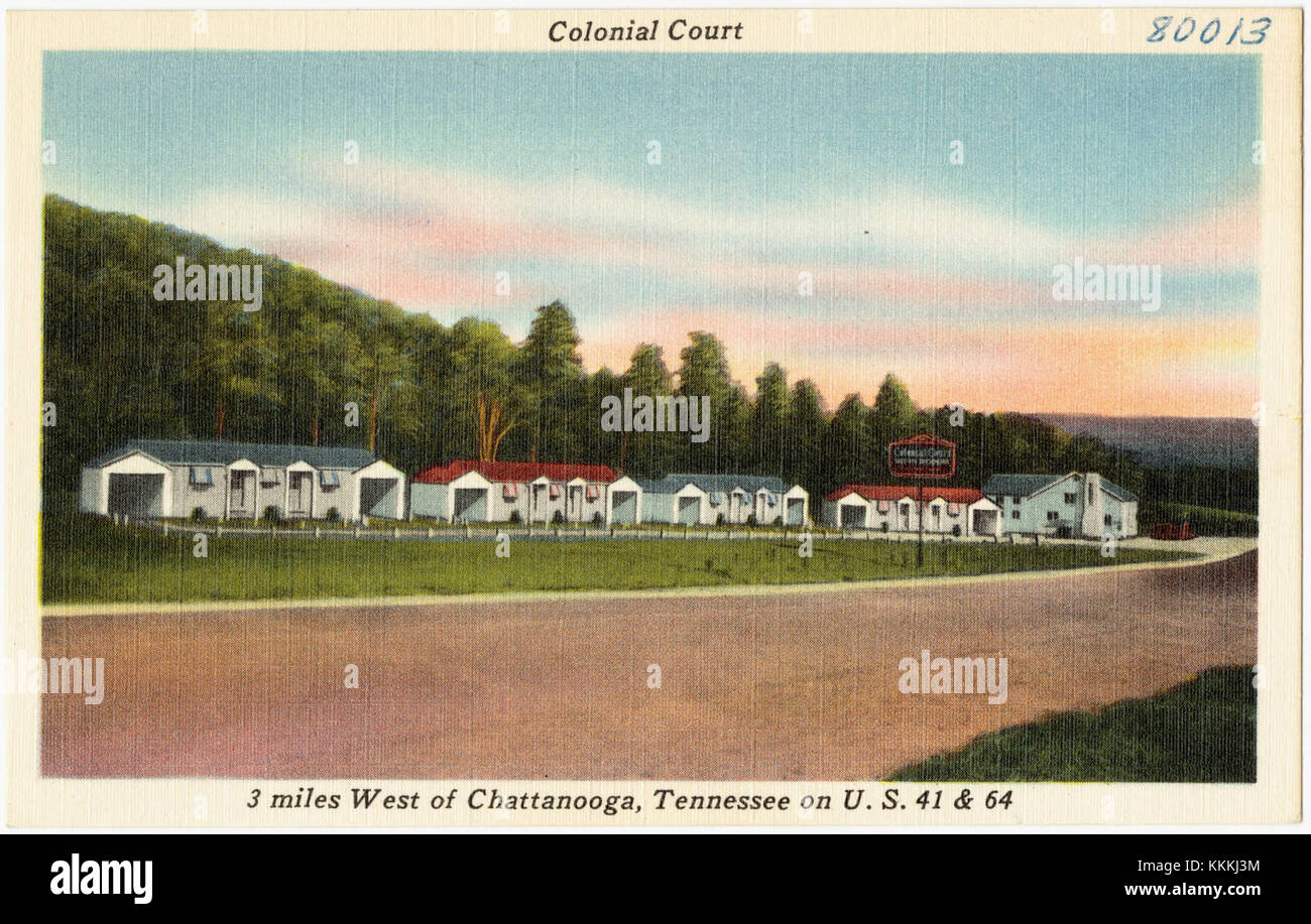 Colonial Court, 3 Meilen westlich von Chattanooga, Tennessee an den US 41 und 64 (80013) Stockfoto