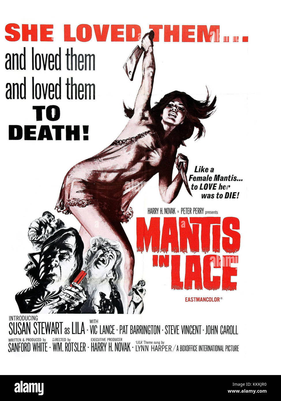 Das Poster „Mantis in Lace“ besticht durch sein dramatisches Design, das die Eleganz der Spitze mit dem auffälligen Erscheinungsbild einer Gebetsmantis verbindet. Diese Kombination aus Natur und Mode fängt die komplizierte Schönheit und das wilde Auftreten des Insekts ein. Stockfoto