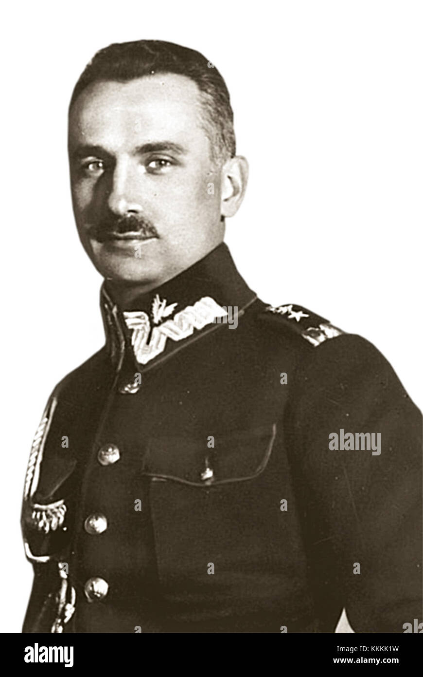 GeneraÅ‚ Broni Kazimierz Sosnkowski war ein prominenter polnischer Militärführer, der für seine bedeutende Rolle im Zweiten Weltkrieg bekannt war. Er spielte eine Schlüsselrolle beim militärischen Widerstand Polandâ und später in der politischen Geschichte. Stockfoto