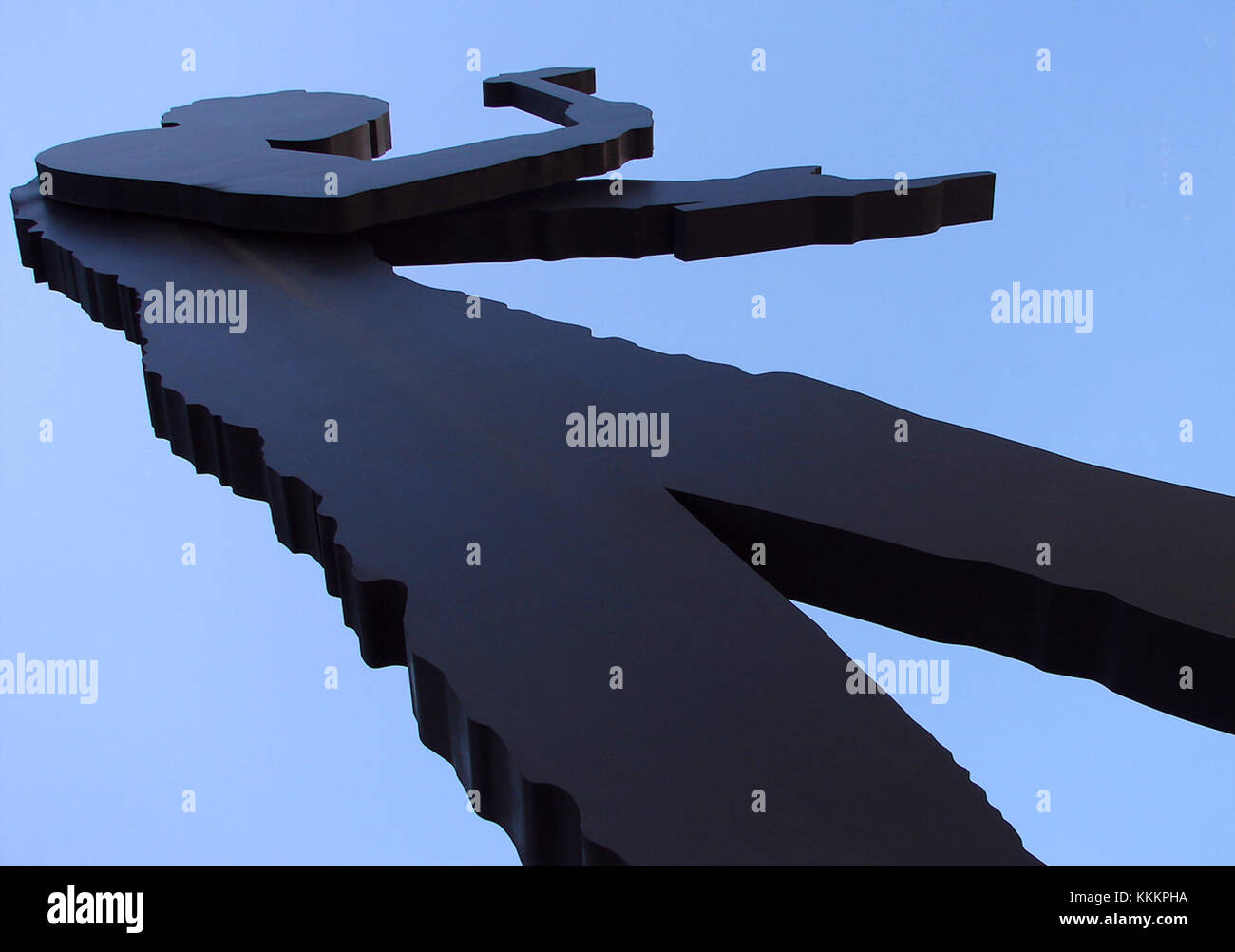 Seoul Hämmering man - der größte der Hämmering man steht 72 Meter hoch und wiegt 50 Tonnen. Der Arm des Hämmers 'hämmert' leise und sanft einmal in einer Minute alle sieben Sekunden. Korea-Seoul Hammering Man 11-00297 Stockfoto