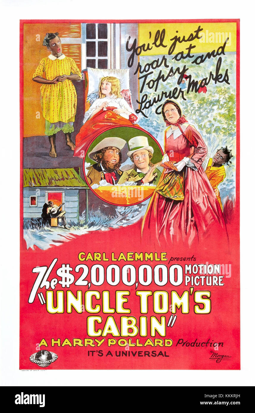 Das Poster für den legendären Roman „Onkel Tom's Cabin“, der 1852 erstmals veröffentlicht wurde, ist ein bemerkenswertes historisches Element. Es stellt Schlüsselelemente der Geschichte dar, darunter die Themen Sklaverei und Abolitionismus, und ist ein wichtiges Artefakt in der amerikanischen Kulturgeschichte. Stockfoto