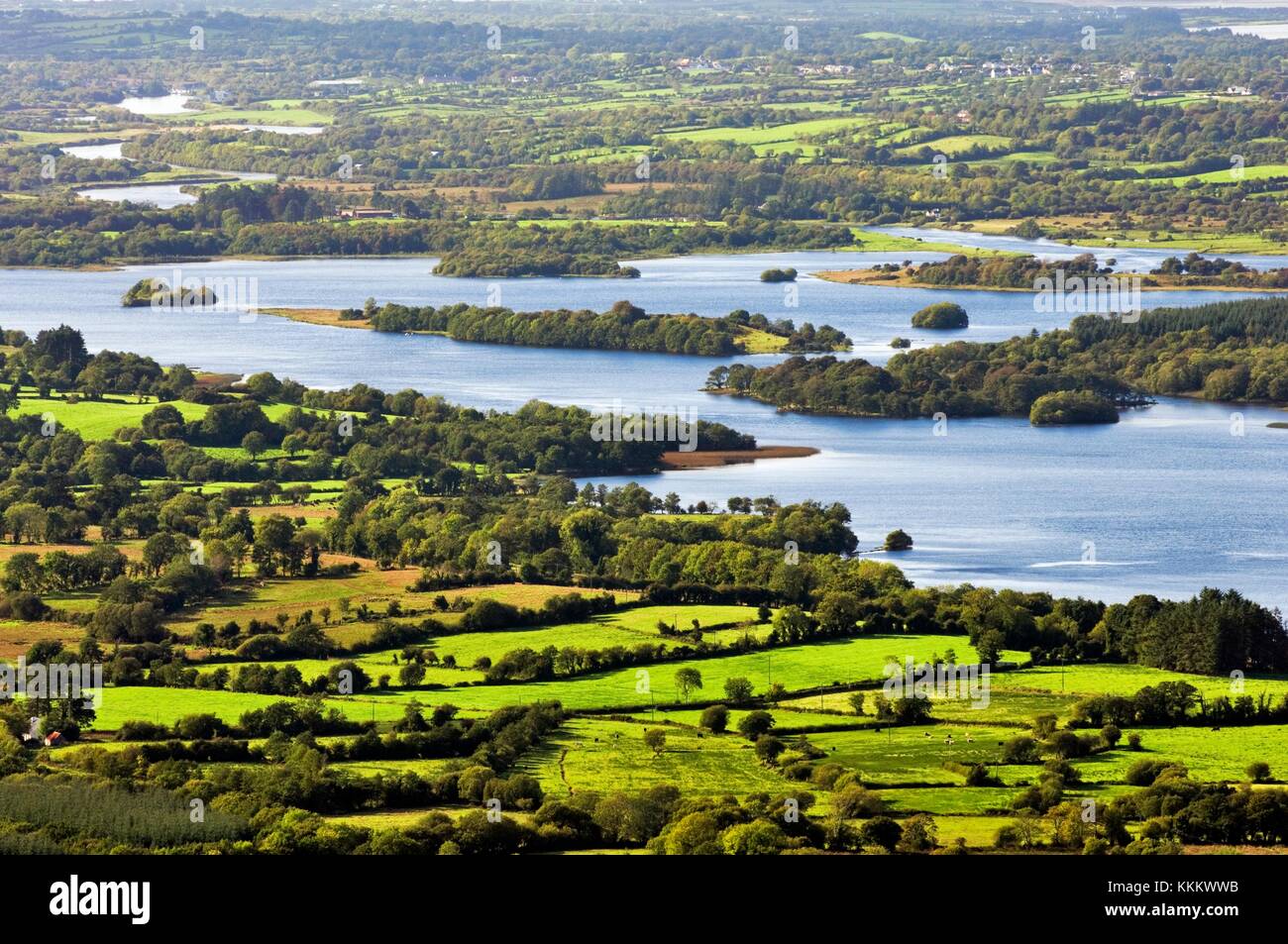 Westen über Lower Lough Erne von Klippen von magho County Fermanagh in der Nähe von beleek Ballyshannon enniskillen Nordirland Stockfoto