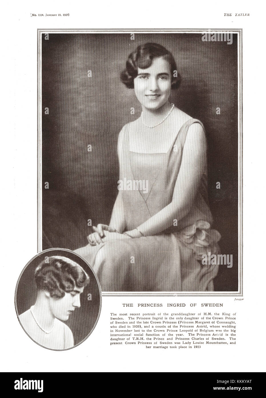1927 Der tatler Prinzessin Ingrid von Schweden Stockfoto