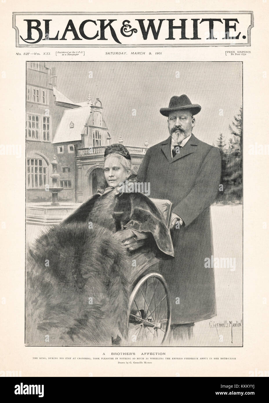 1901 Schwarz & Weiß König Edward VII. in Kronberg mit Kaiserin Friedrich Stockfoto