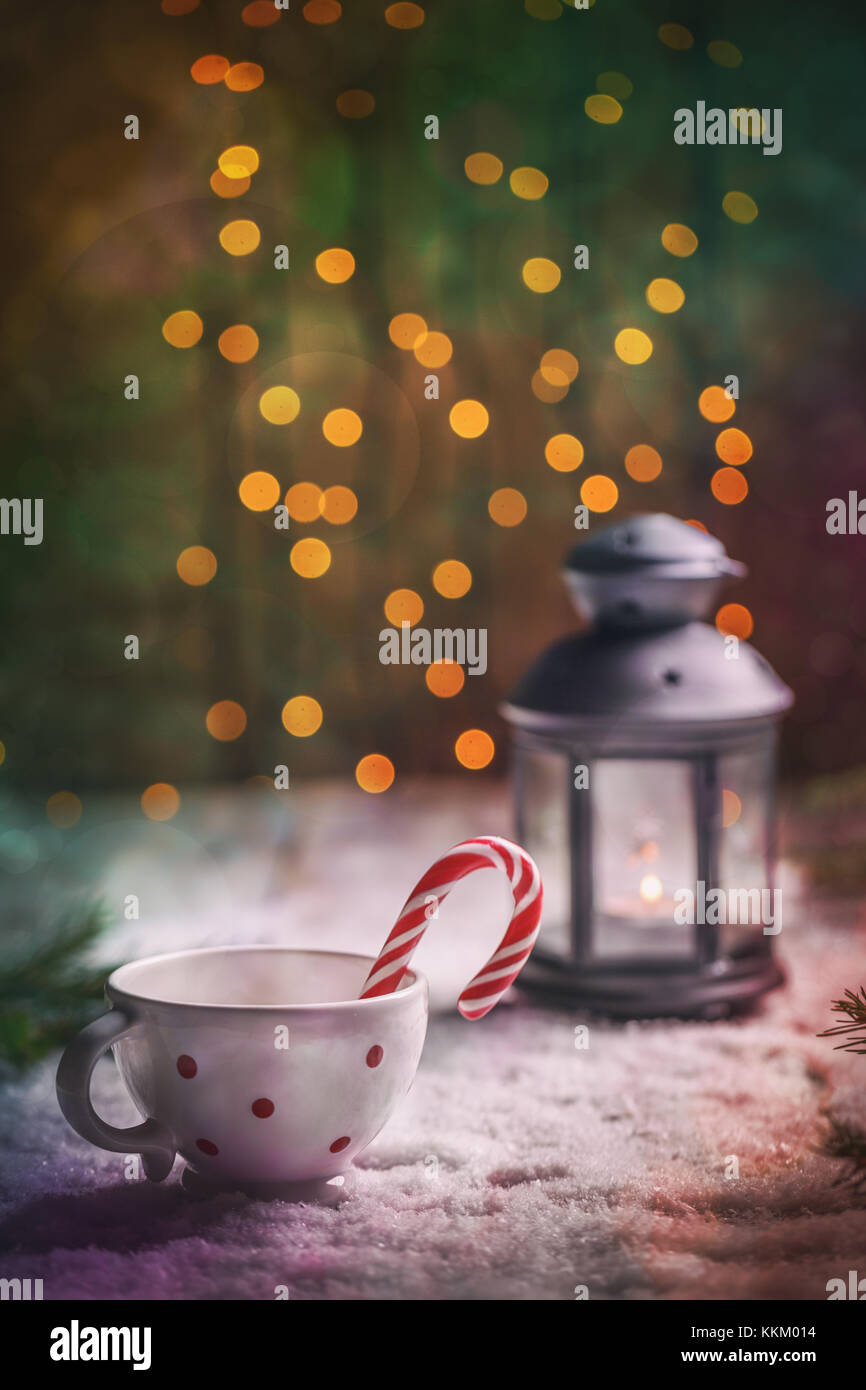 Traditionelle urlaub Zuckerstange Weihnachten stil hintergrund Stockfoto