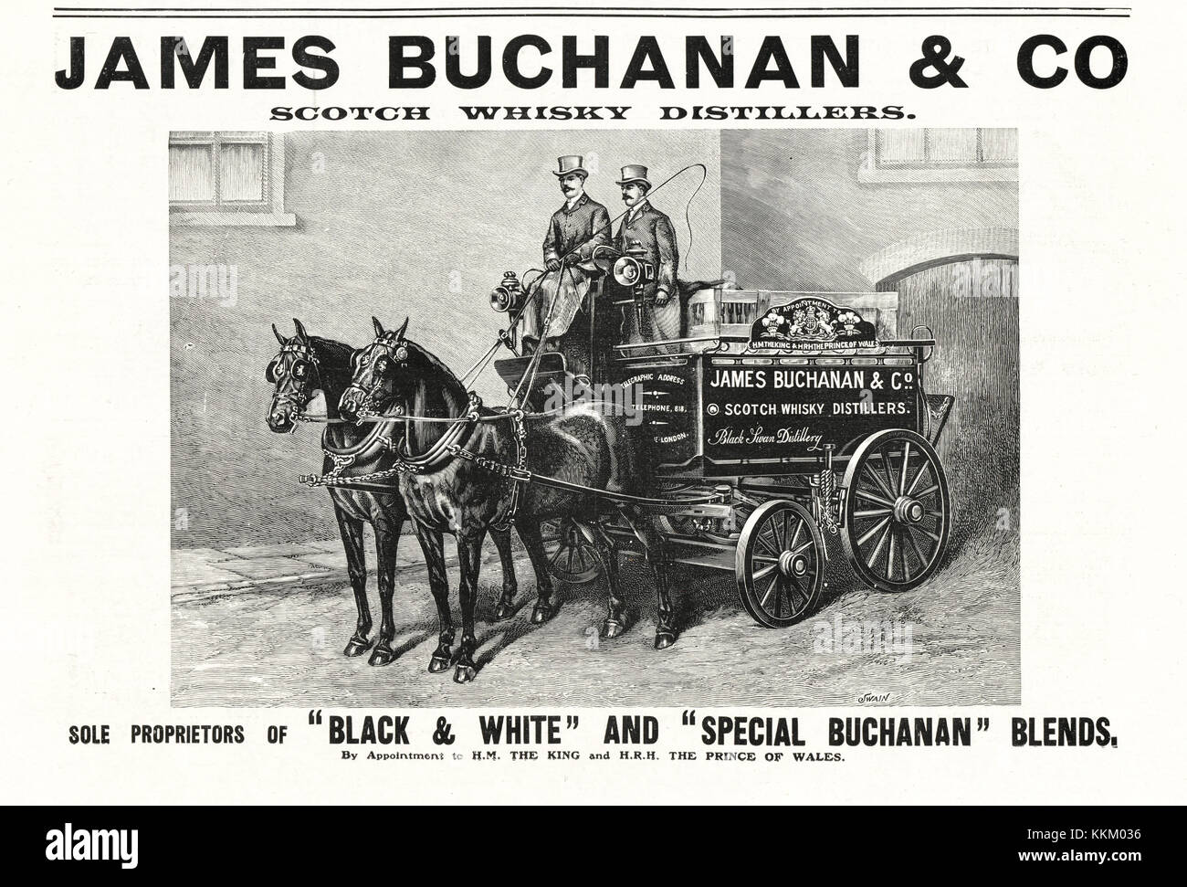 1903 Großbritannien, das die Zeitschrift Buchanan Whisky Anzeige Stockfoto