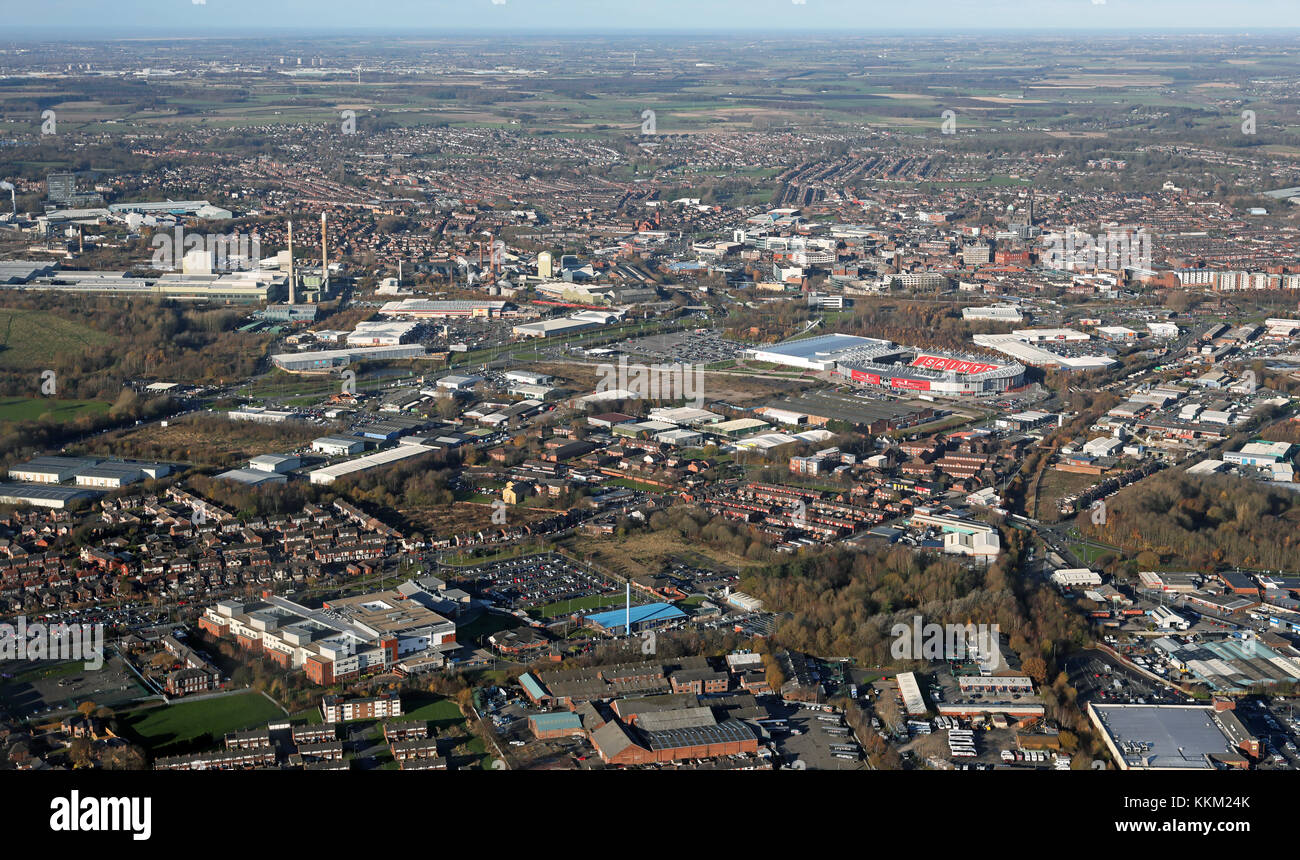 Luftaufnahme von St. Helens in Merseyside, UK Stockfoto