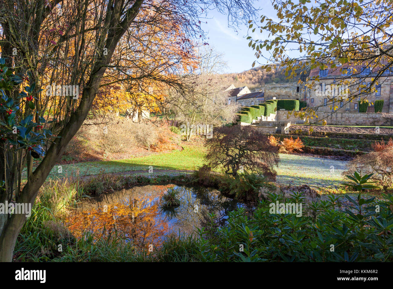 Ein Herbst morgen am Mount Grace Priory, Osten Harlsey, North Yorkshire UK Stockfoto