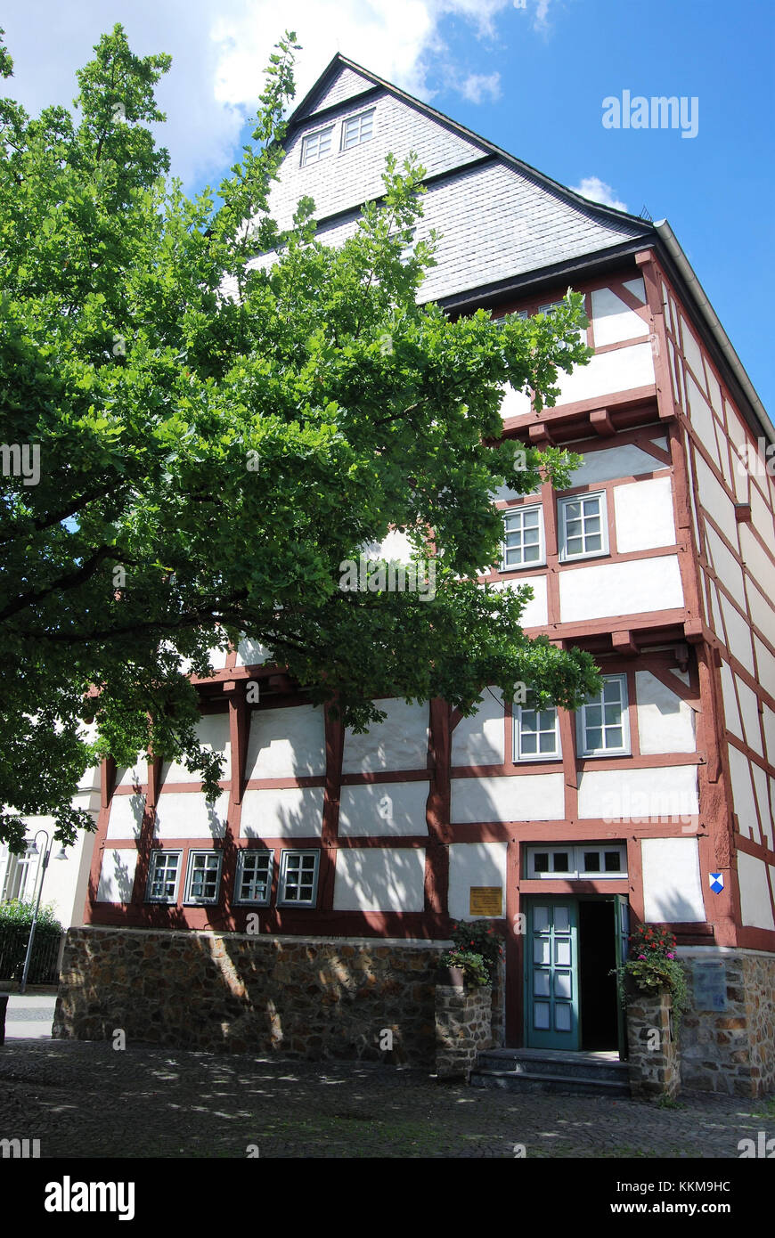 Giessen, Leibsches Haus, restauriertes Fachwerkhaus aus dem Jahr 1350, in dem das oberhessische Museum untergebracht ist. Stockfoto