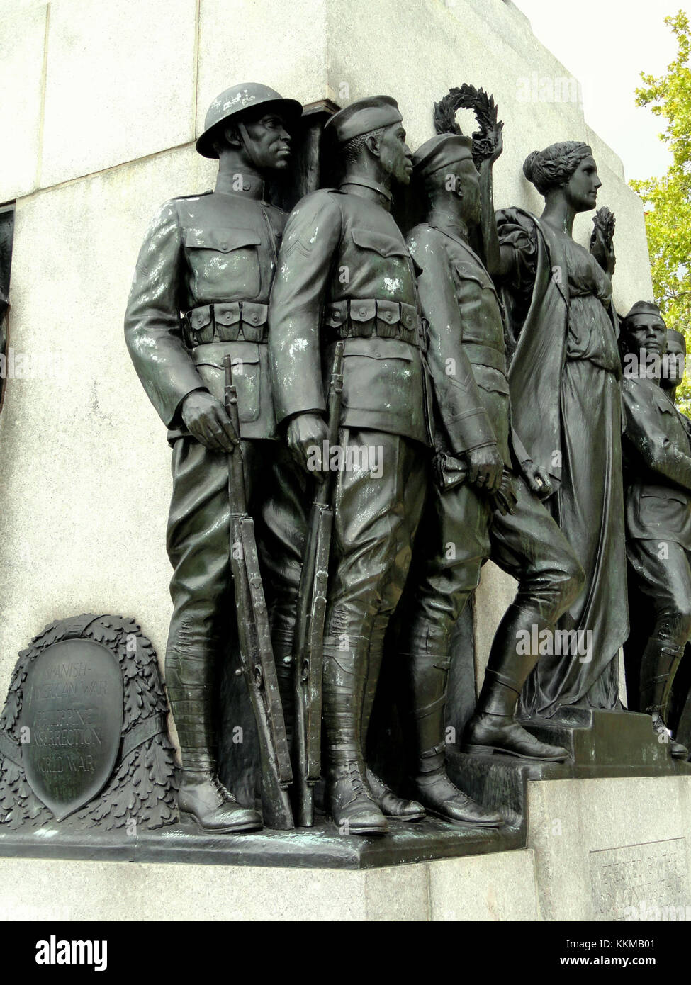 Das All Wars Memorial für farbige Soldaten und Seeleute in Philadelphia ehrt die Beiträge afroamerikanischer Soldaten in der Geschichte der USA. Die Gedenkstätte ist ein Zeugnis für ihren Dienst und ihre Opfer in allen Kriegen. Stockfoto