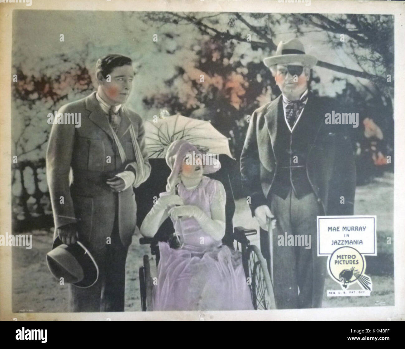 Die *Jazzmania* Lobbykarte aus den 1920er Jahren zeigt die beliebte Jazzmusik und Künstler dieser Zeit. Es dient als Werbeartikel für die Veröffentlichung des Films. Stockfoto