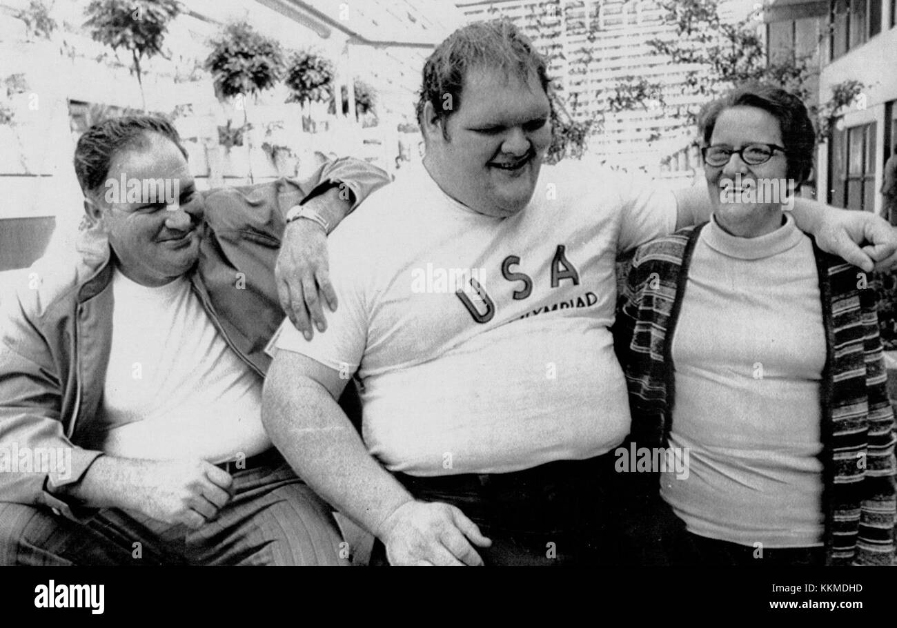 Chris Taylor mit Familie 1972 Stockfoto