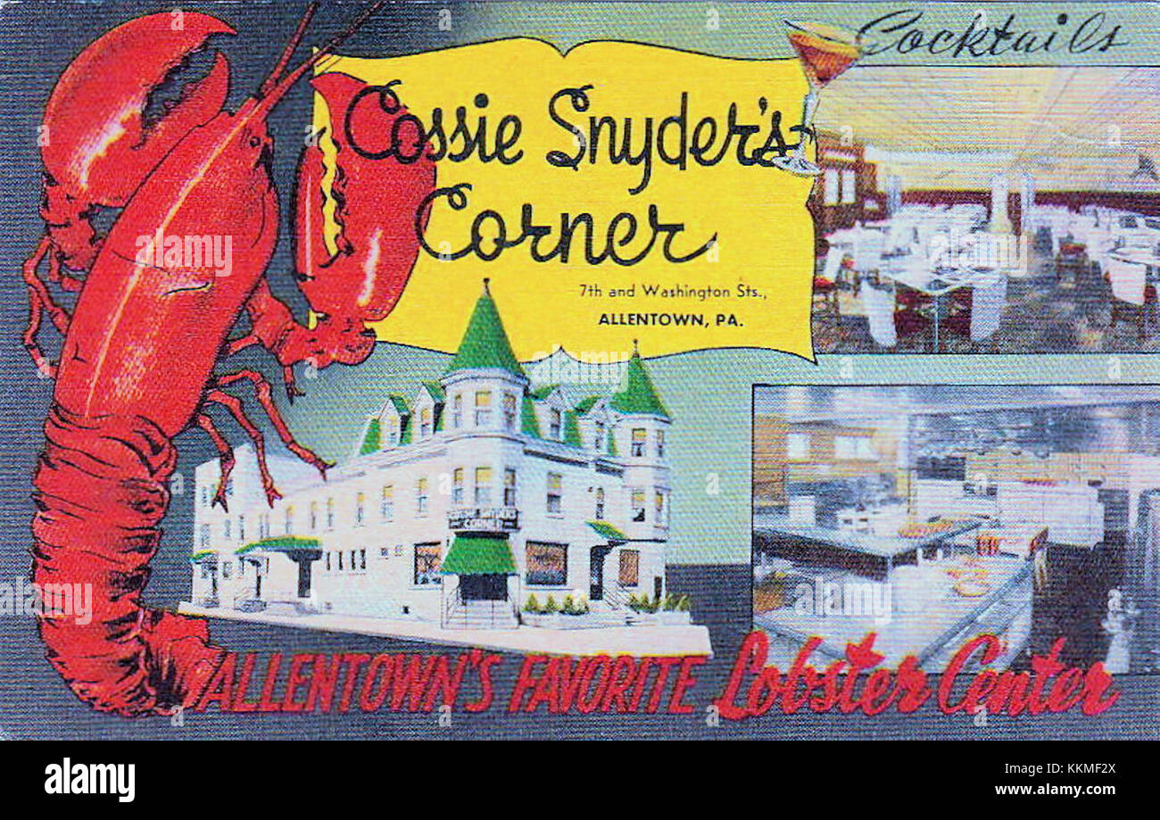 1955 - Cossie Snyder's Corner Restaurant, Allentown, PA Stockfoto