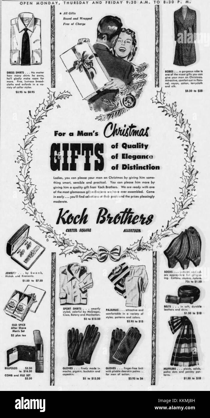 1951 - Koch Brothers - 29 Nov MC - Allentown PA Stockfoto