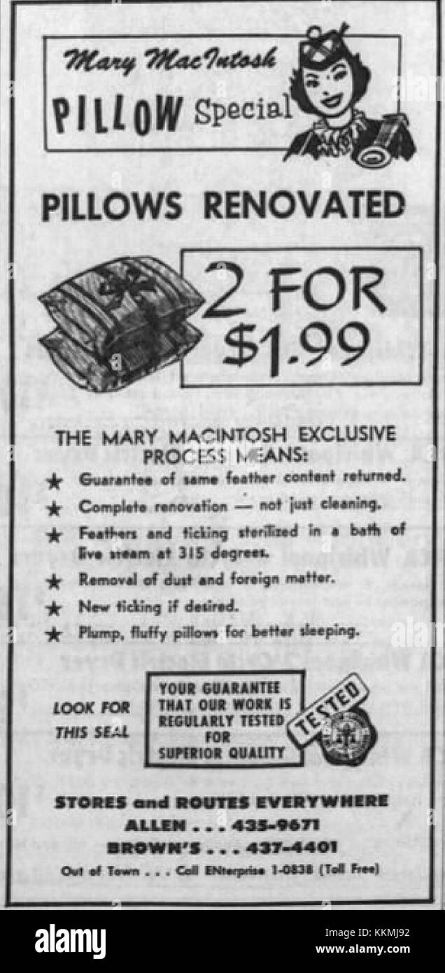 Dieses Bild bezieht sich auf die Browns White City Laundry and Allen Laundry in Allentown, Pennsylvania. Es erfasst eine Momentaufnahme des lokalen Geschäfts- und Gemeindelebens in den 1960er Jahren Stockfoto