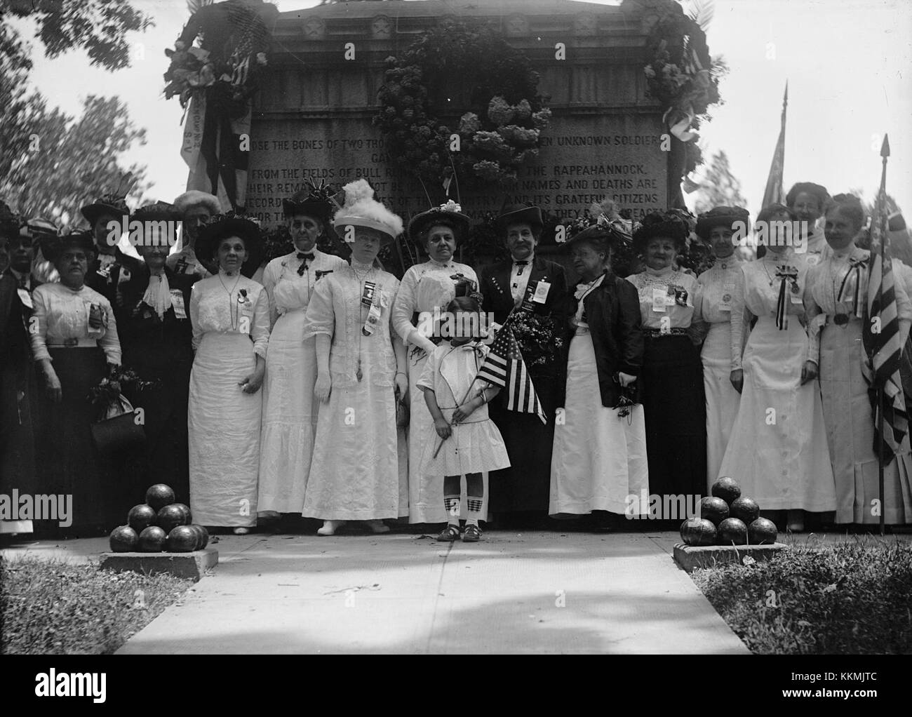 Dieses Bild zeigt die Gedenkfeier am Civil war UnKnowns Monument, die an die gefallenen Soldaten des Amerikanischen Bürgerkriegs erinnert. Stockfoto