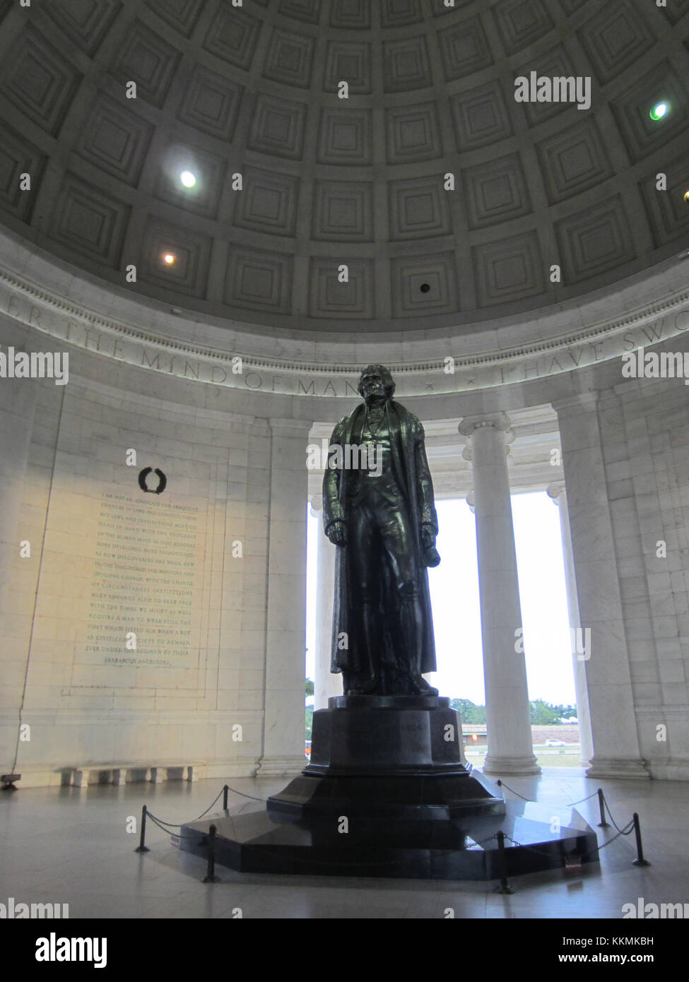 Foto des Jefferson Memorial in Washington, D.C., im Juli 2012, mit einem neoklassizistischen Design. Stockfoto