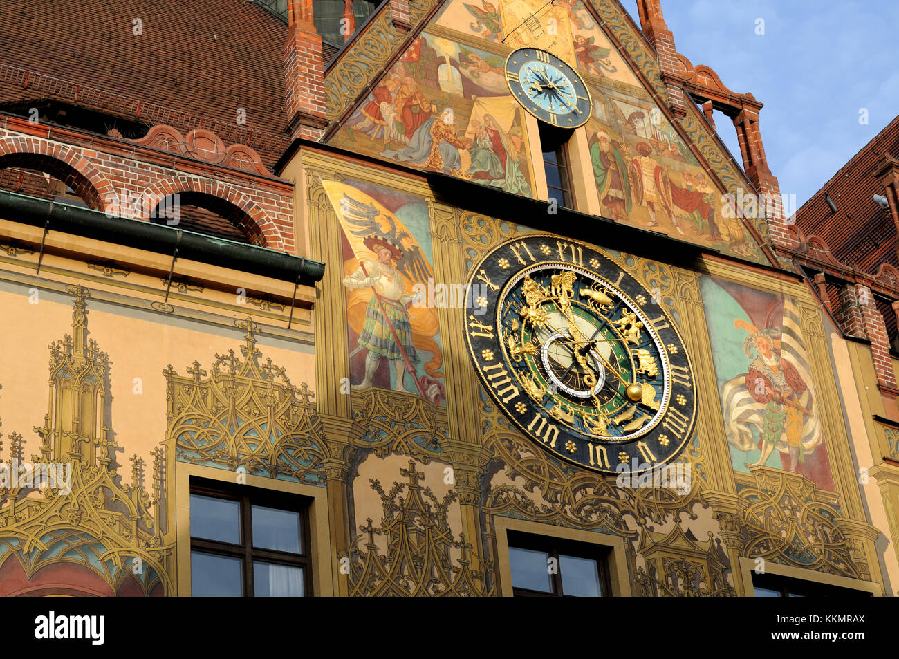 Die Astronomische Uhr am Rathaus in Ulm, Deutschland Stockfoto