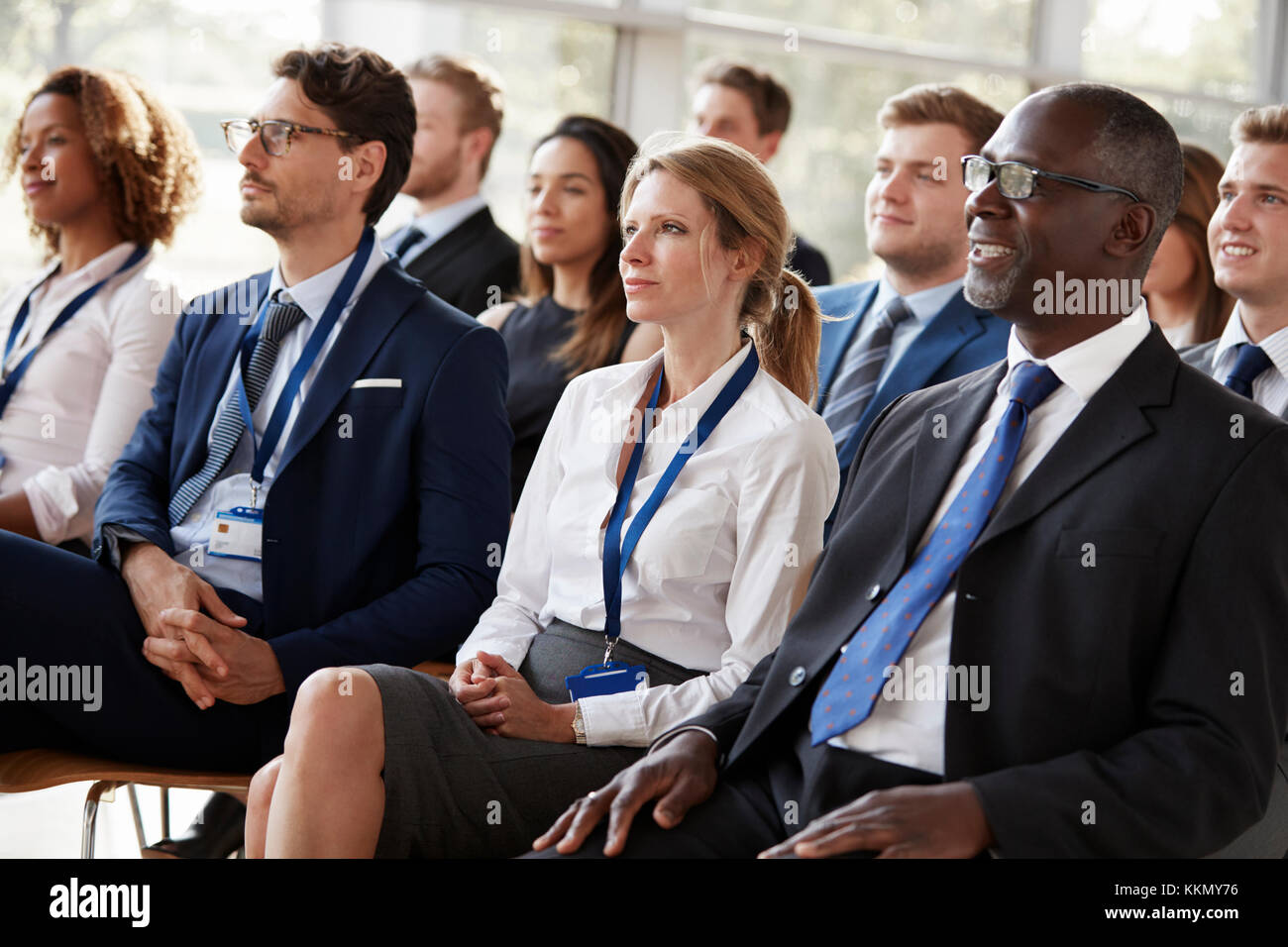 Zuschauer einer Konferenz Stockfoto