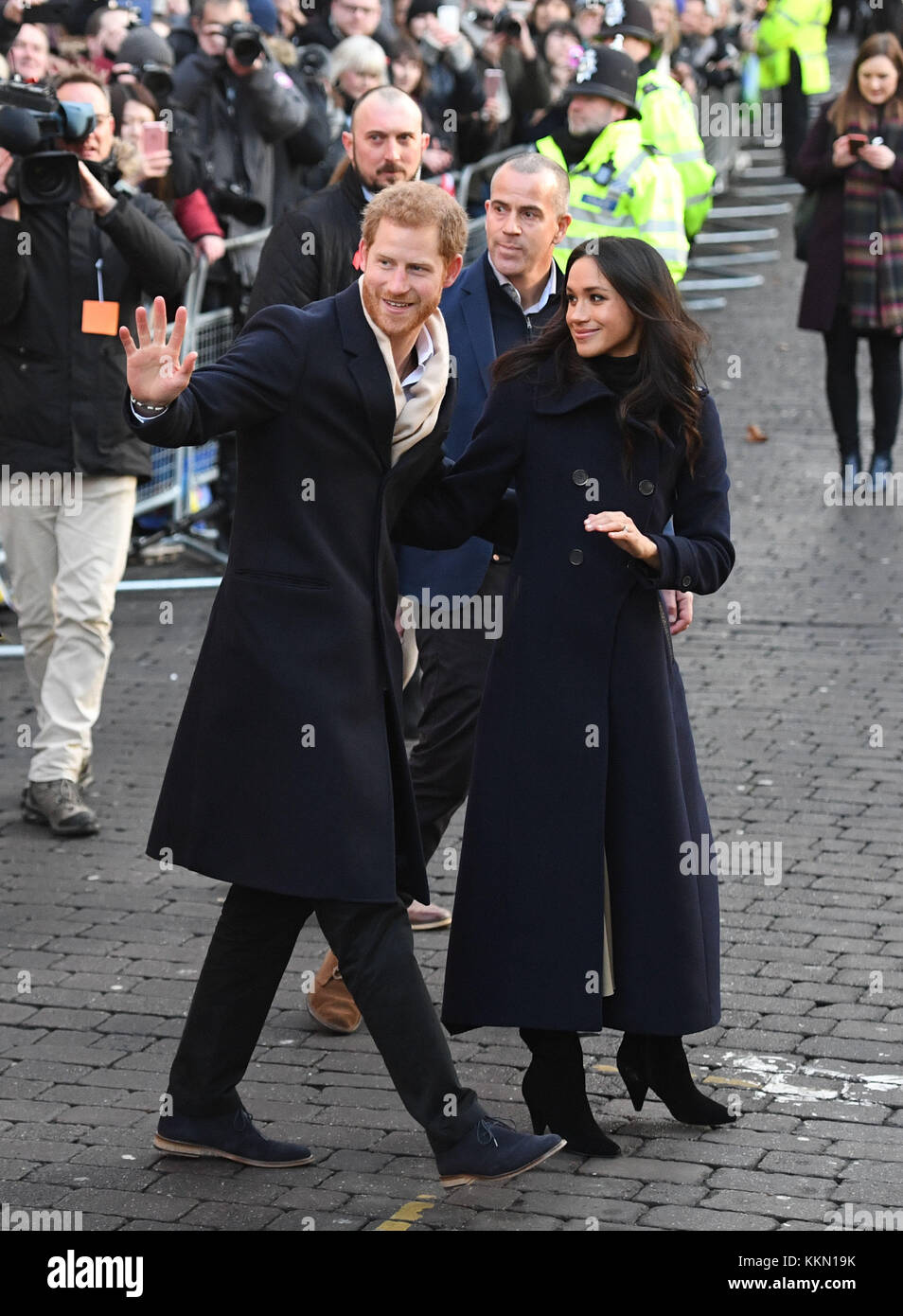 Prinz Harry und Meghan Markle bei einem Besuch der Zeitgenössischen in Nottingham, Nottingham, Terrence Higgins Trust Welt-AIDS-Tag liebe Messe auf ihrem ersten offiziellen Engagement zusammen zu besuchen. Stockfoto