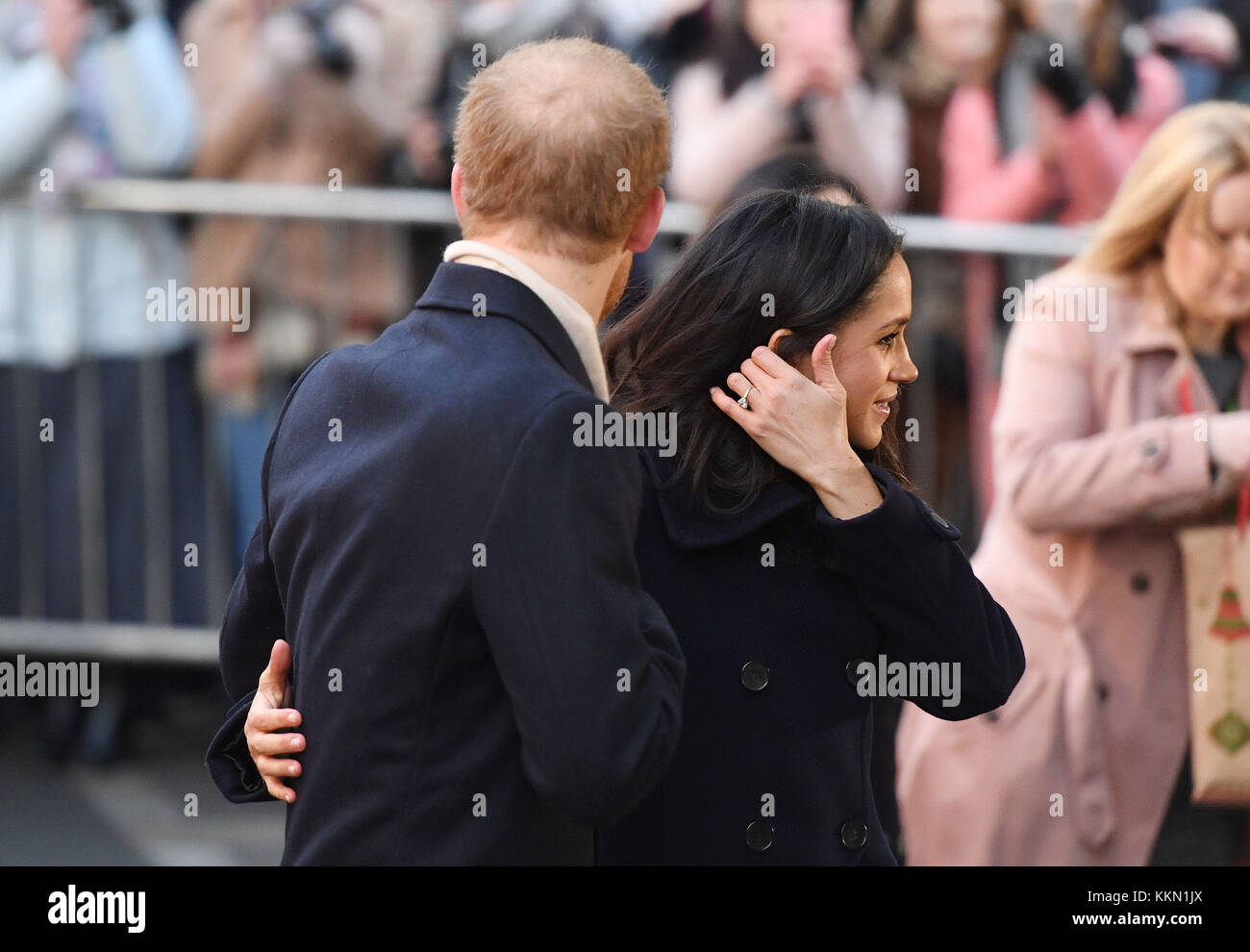 Prinz Harry und Meghan Markle bei einem Besuch der Zeitgenössischen in Nottingham, Nottingham, Terrence Higgins Trust Welt-AIDS-Tag liebe Messe auf ihrem ersten offiziellen Engagement zusammen zu besuchen. Stockfoto