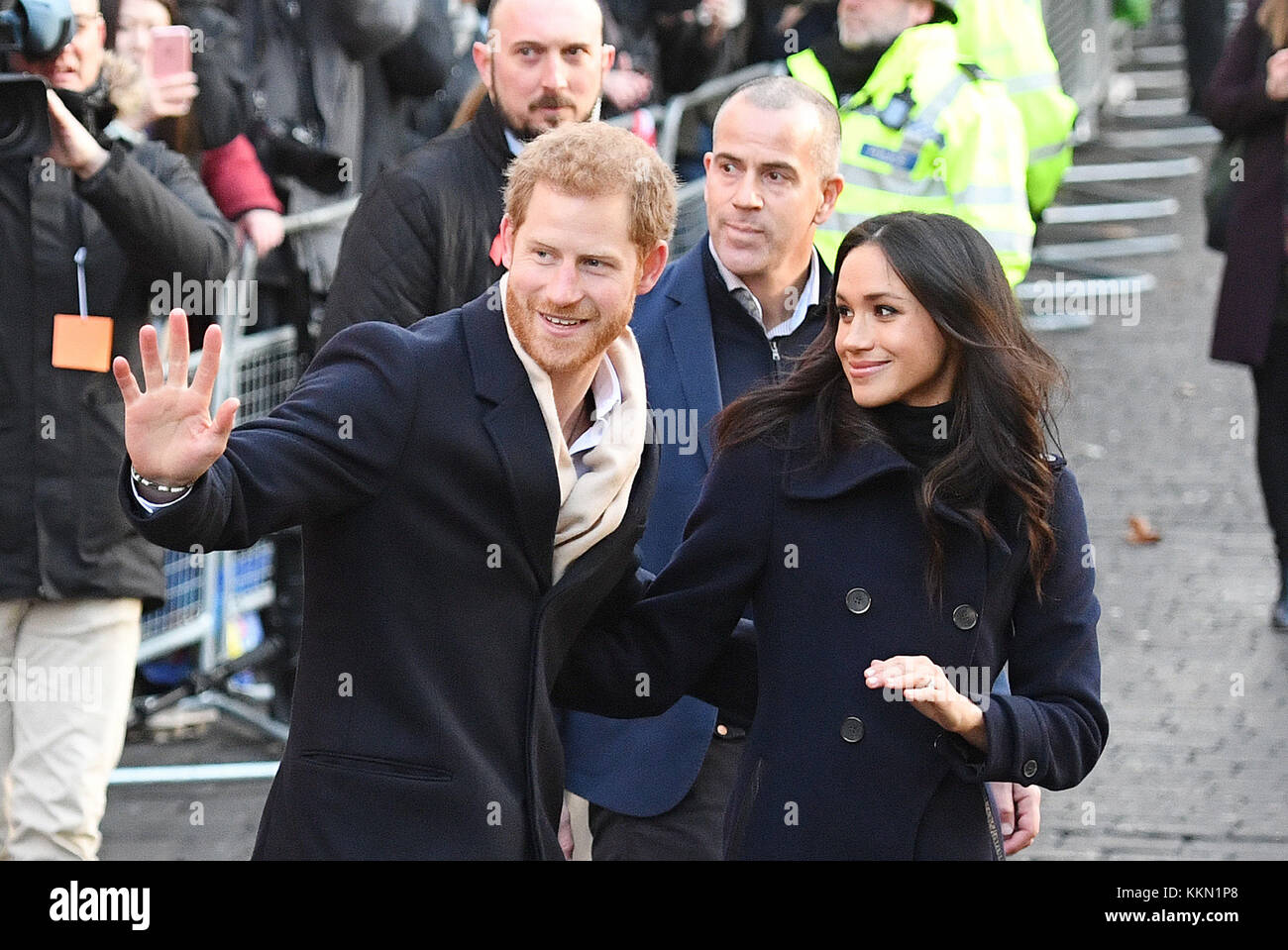 Prinz Harry und Meghan Markle bei einem Besuch der Zeitgenössischen in Nottingham, Nottingham, Terrence Higgins Trust Welt-AIDS-Tag liebe Messe auf ihrem ersten offiziellen Engagement zusammen zu besuchen. Stockfoto