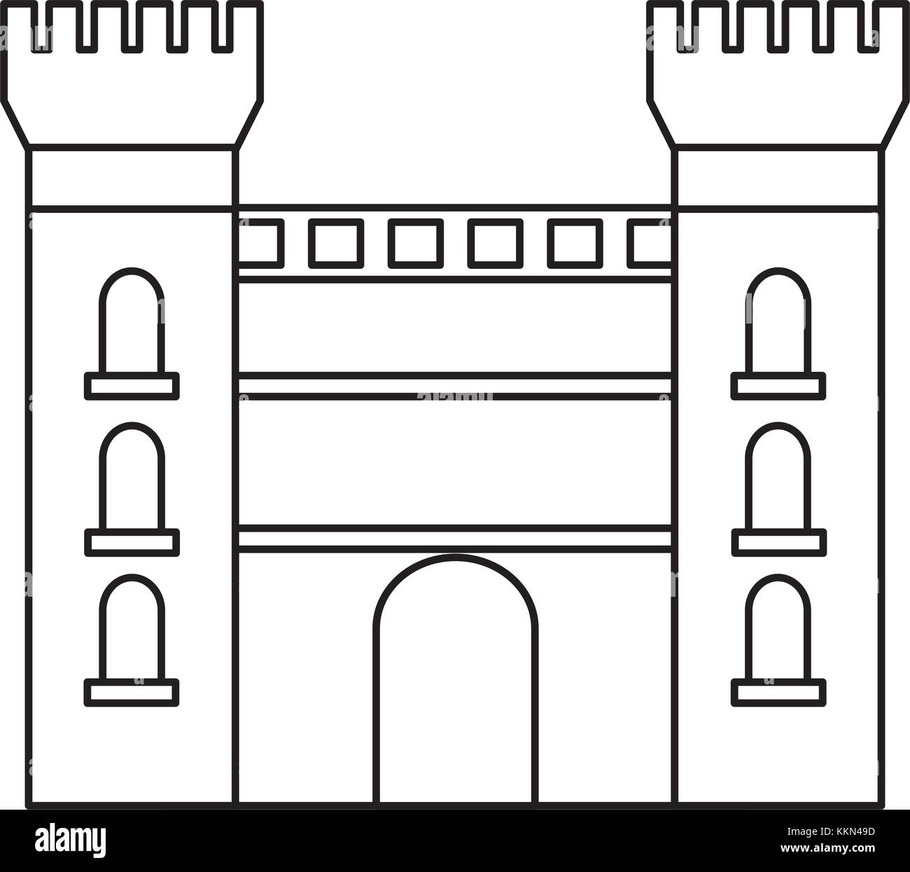 Katalonien schloss Monument, das berühmte historische Stock Vektor