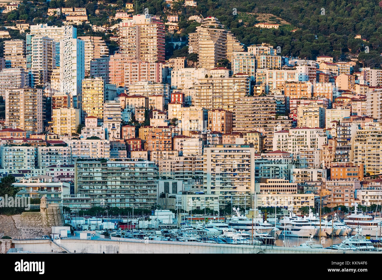 Yachten angedockt in Port Hercule, Monaco. Stockfoto