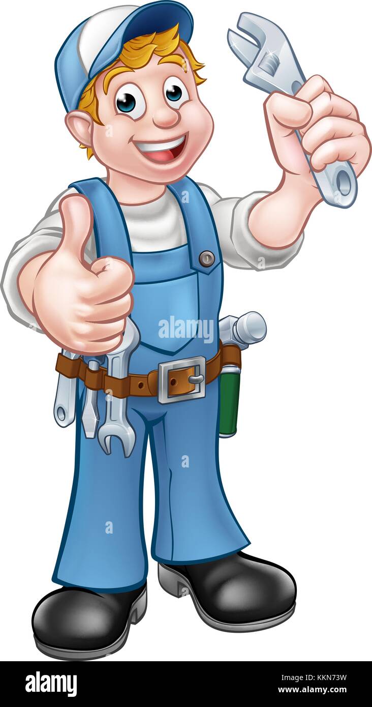 Cartoon Charakter Mechaniker oder Klempner Stock Vektor