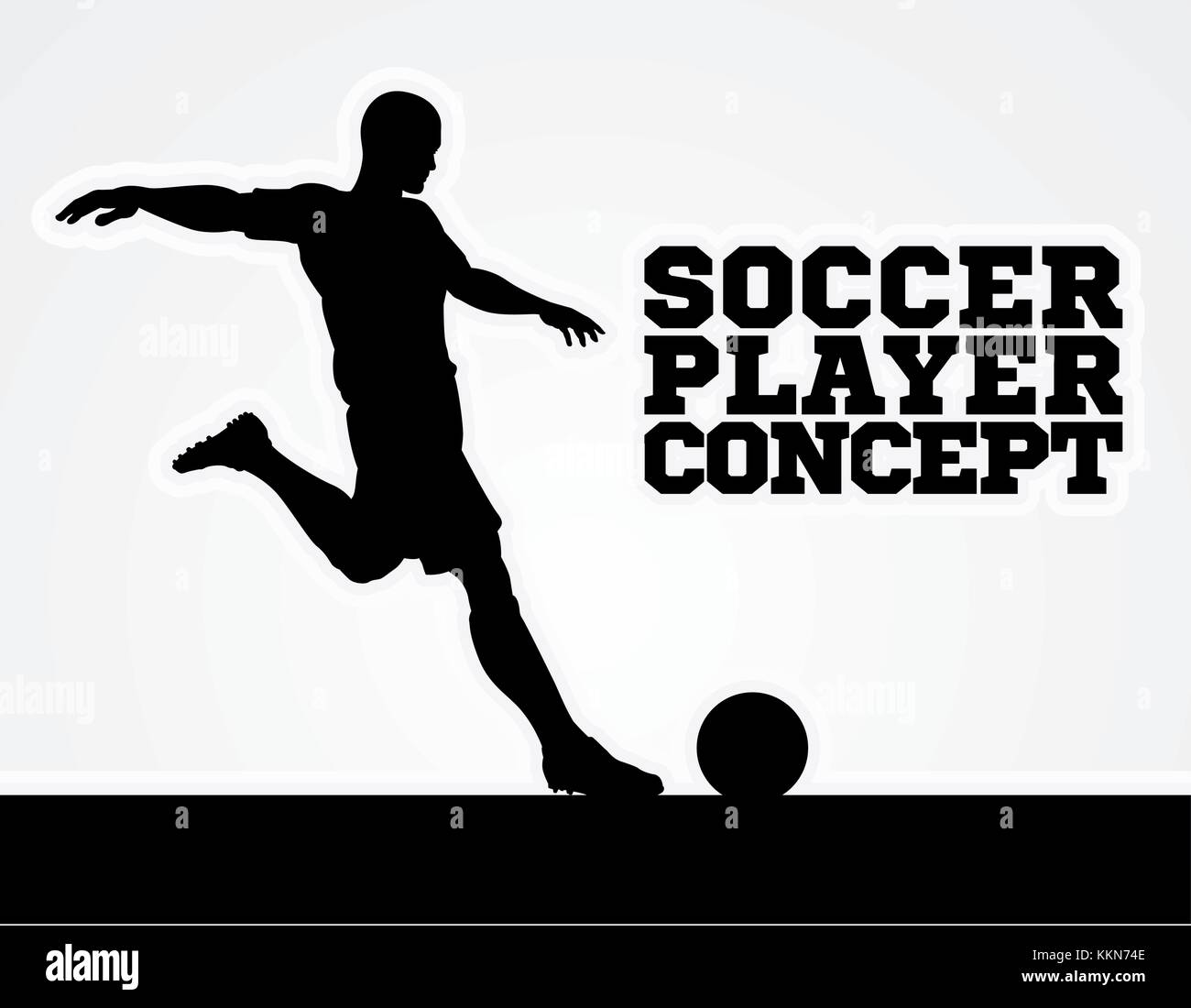 Fußball Fußball Spieler Konzept Silhouette Stock Vektor
