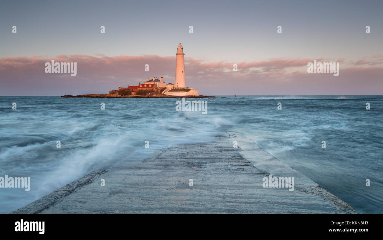 St Marys Leuchtturm, in der Nähe von Whitley Bay Newcastle Stockfoto