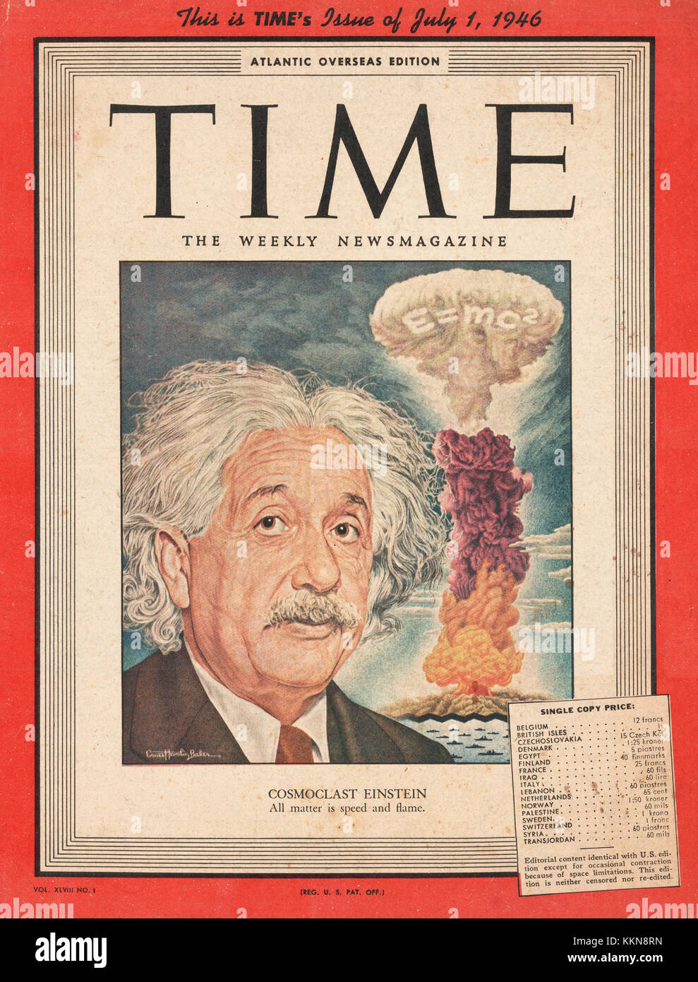 1946 Time Magazine Albert Einstein Stockfotografie - Alamy
