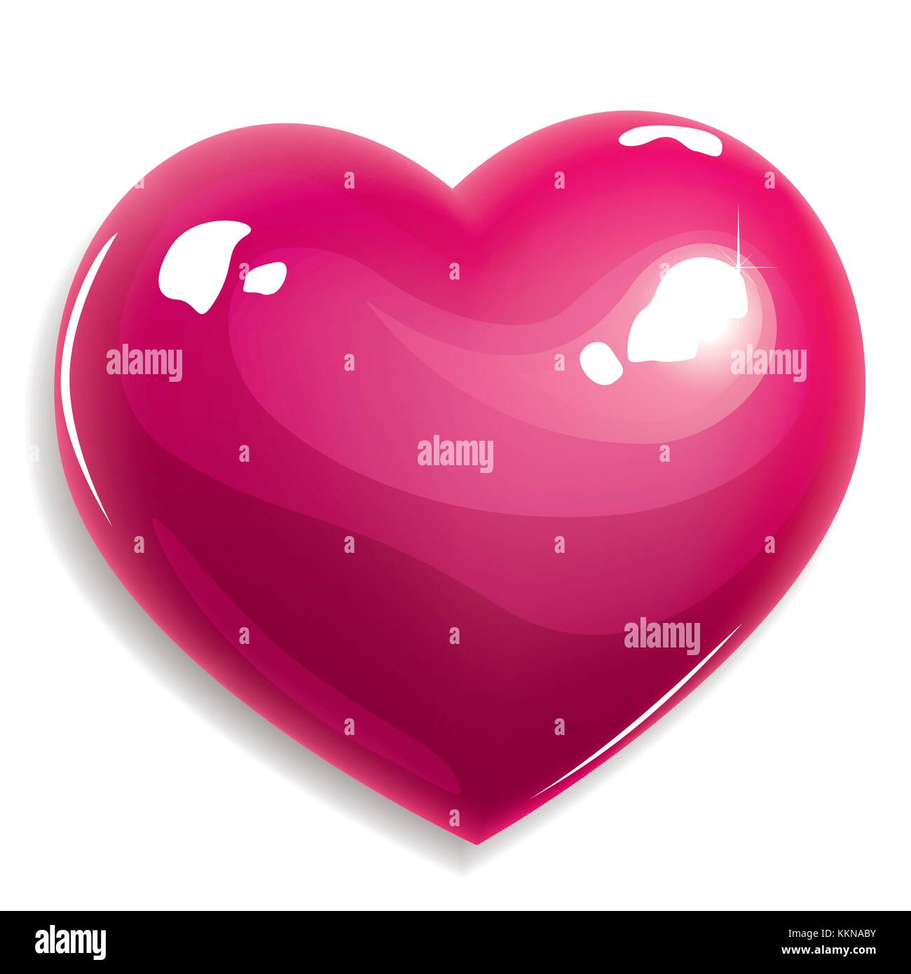 Vector pink Liebe Herz auf weißem Hintergrund Stock Vektor