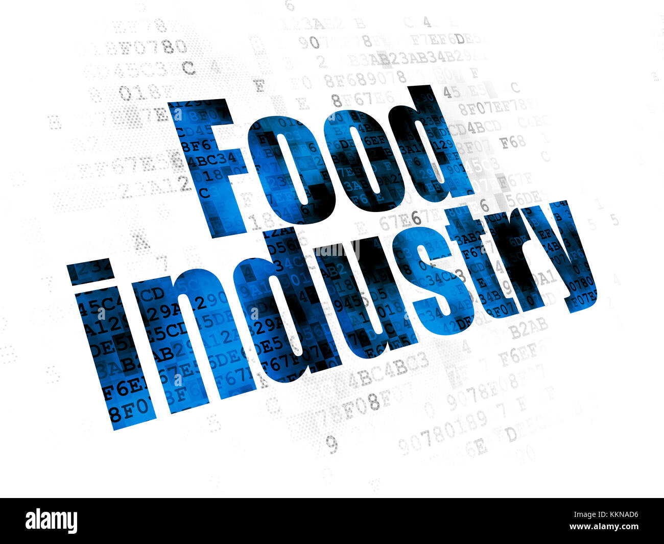 Branche: Lebensmittelindustrie auf digitalen Hintergrund Stockfoto