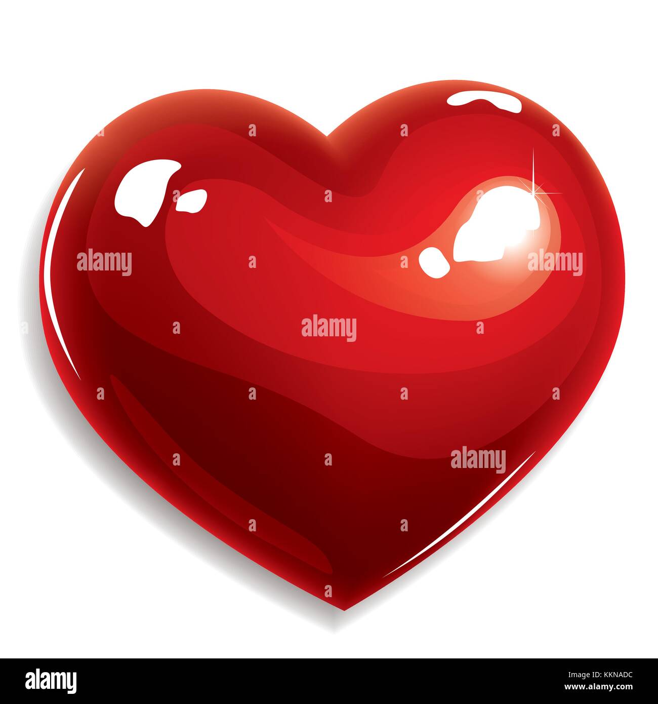 Vector rot Liebe Herz auf weißem Hintergrund Stock Vektor