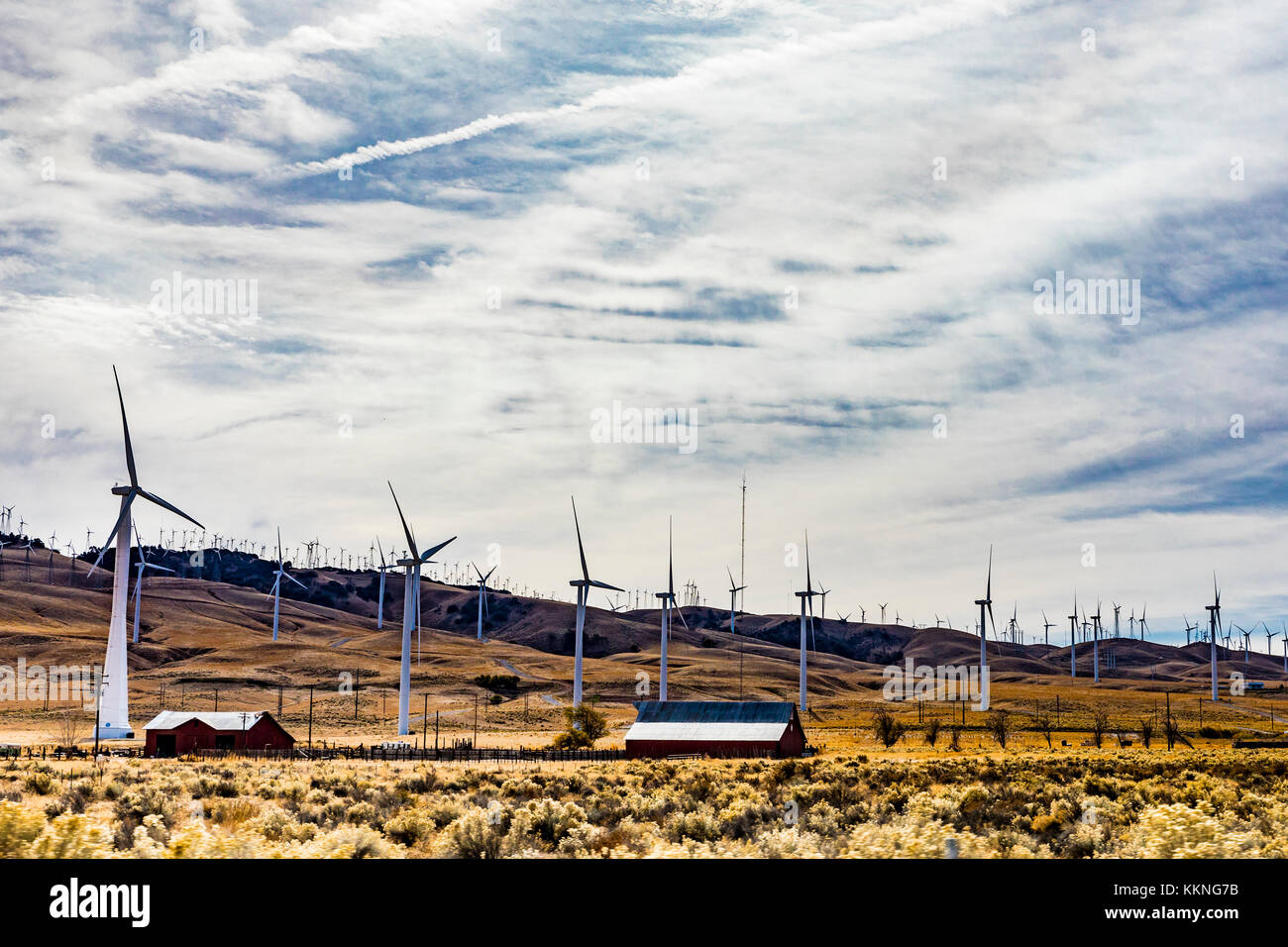 Wind Generatoren in Tehachapi Kalifornien Stockfoto