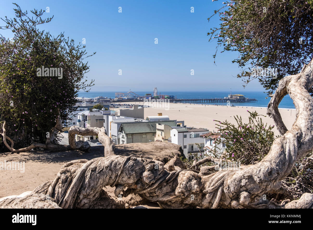 Santa Monica Pier, Strand von Santa Monica, Los Angeles, Kalifornien, USA Stockfoto