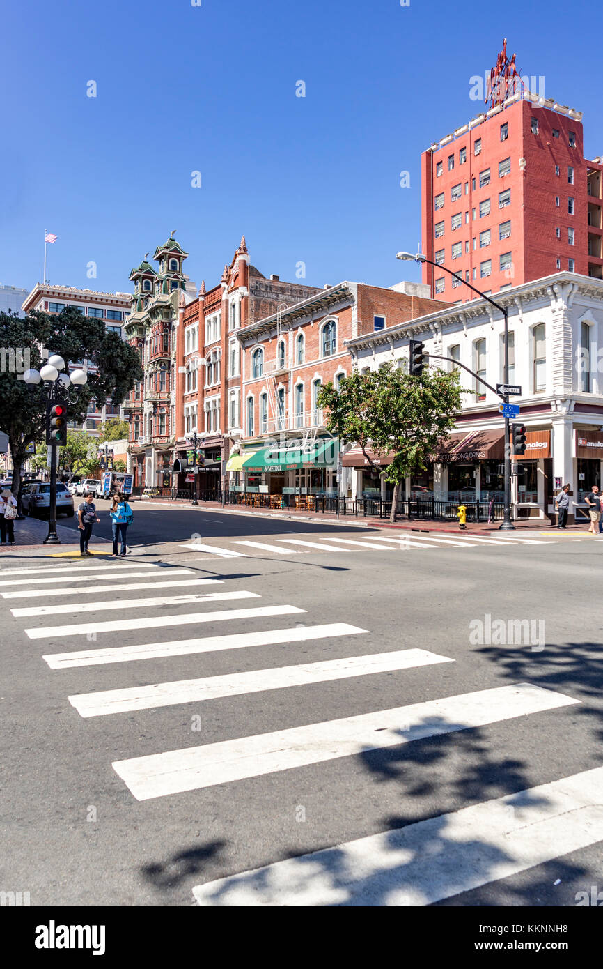 Gaslamp Quarter, der historische Bezirk, Stadt, San Diego, Kalifornien, USA Stockfoto