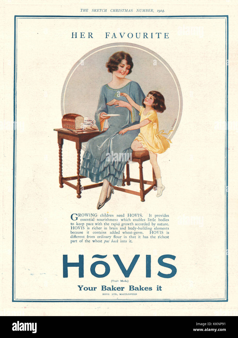 1924 UK Magazin Hovis Advert Stockfoto