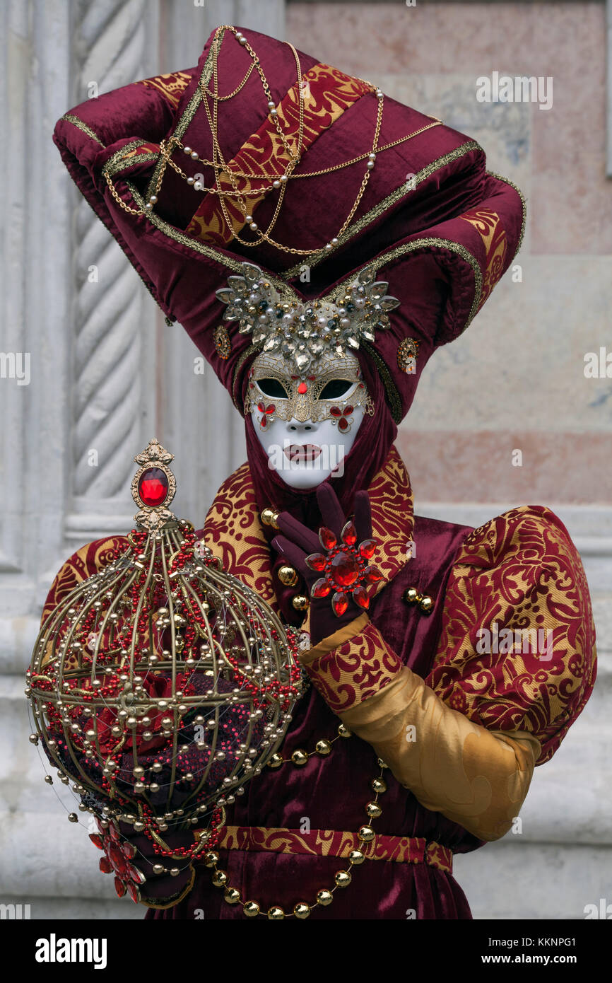 Venedig Karneval Kostüm und Maske Stockfoto