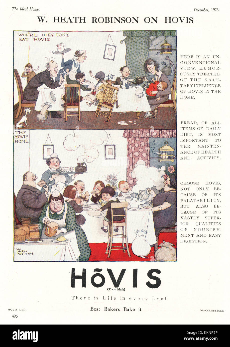 1926 UK Magazin Hovis Advert Stockfoto