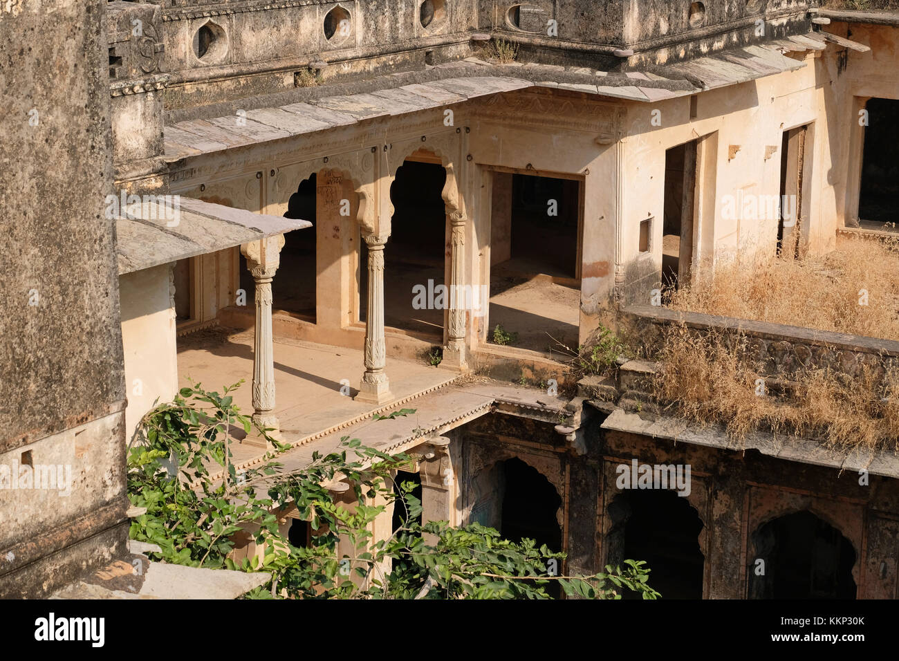 Die Taragarh Fort, Bundi, Rajasthan, Indien. Diese Rajput Fort fällt in den Ruin. Stockfoto