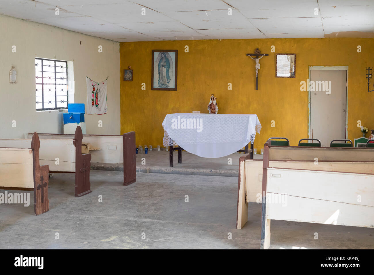 Boquillas del Carmen, Coahuila, Mexiko - Nuestra seã±ora del Carmen katholische Kirche in der kleinen Grenzstadt boquillas. Die Stadt ist beliebt Stockfoto