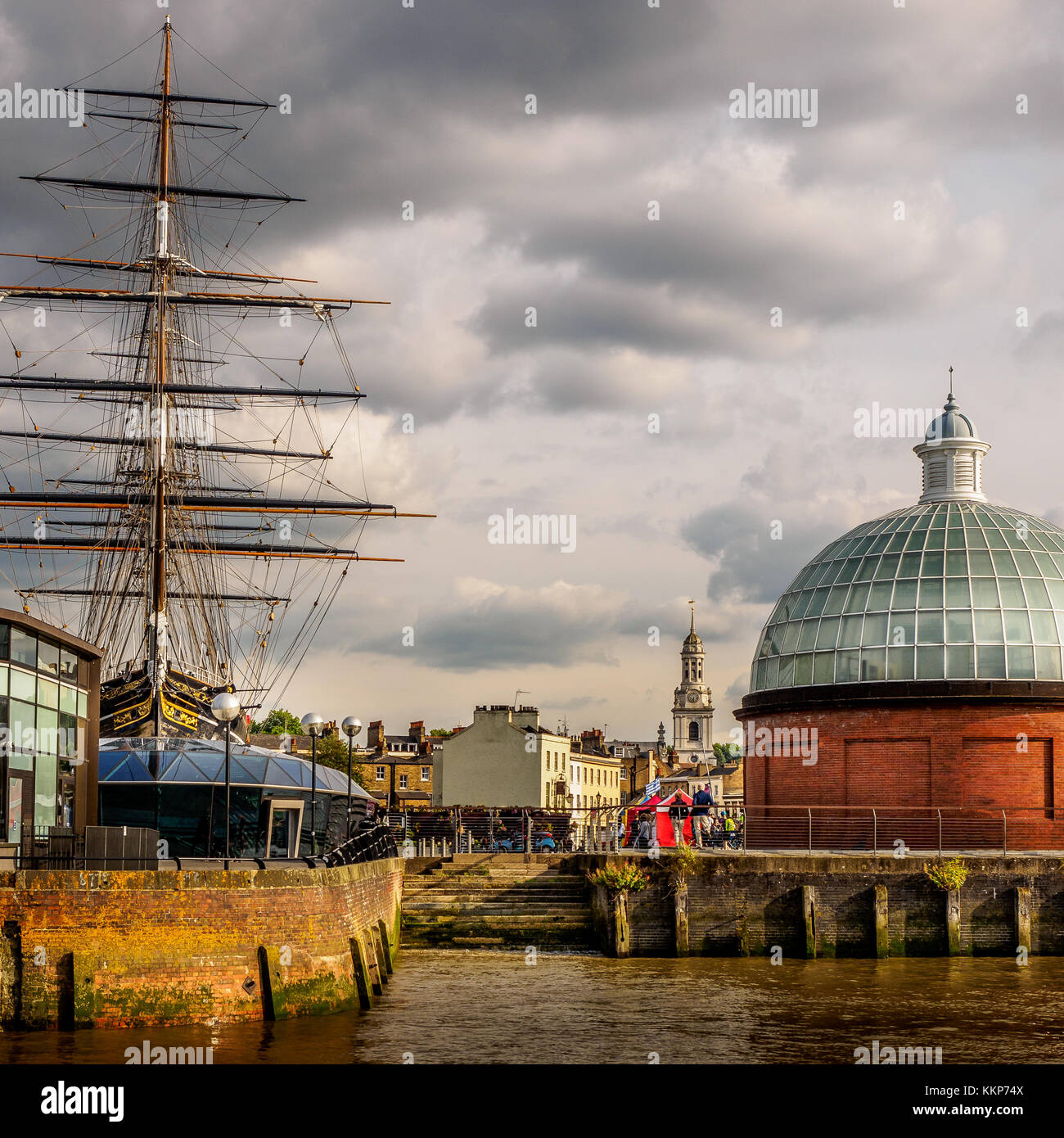 Hms Victory, Greenwich und der viktorianischen Fußweg Eingang unter der Themse Stockfoto