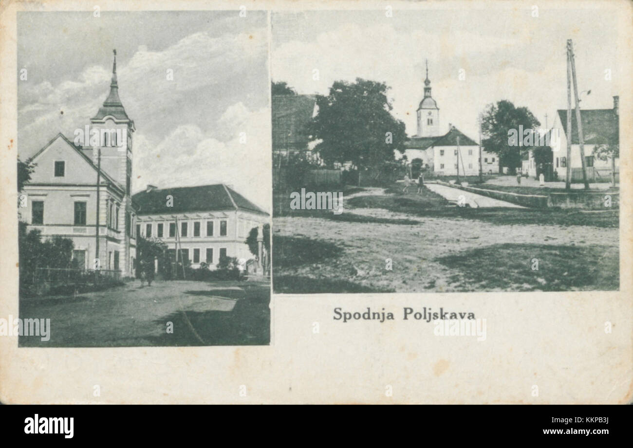1932 Postkarte von Spodnja Polskava Stockfoto