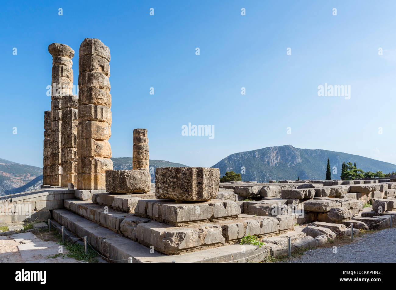 Tempel des Apollo, Delphi, Griechenland Stockfoto